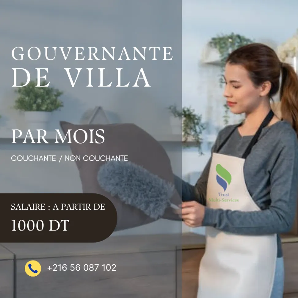 Gouvernante de Villa de Confiance pour un Service Mensuel Haut de Gamme