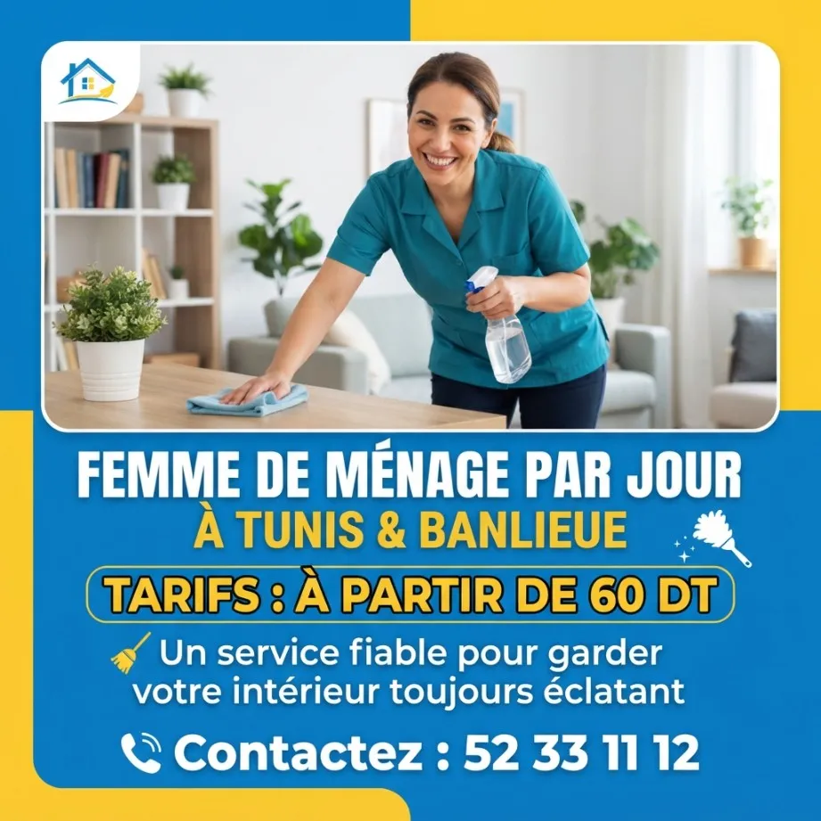 FEMME DE MENAGE PAR JOUR A DJEBEL JELLOUD