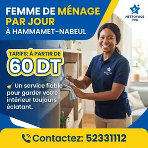 Femmes de ménage disponibles par jour dès 60 DT !