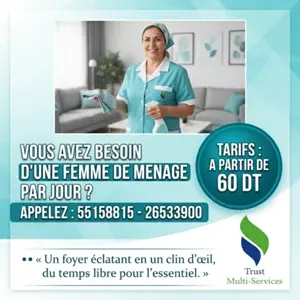 FEMME DE MENAGE PAR JOUR A LA CHARGUIA