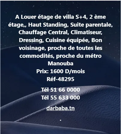 étage villa a louer