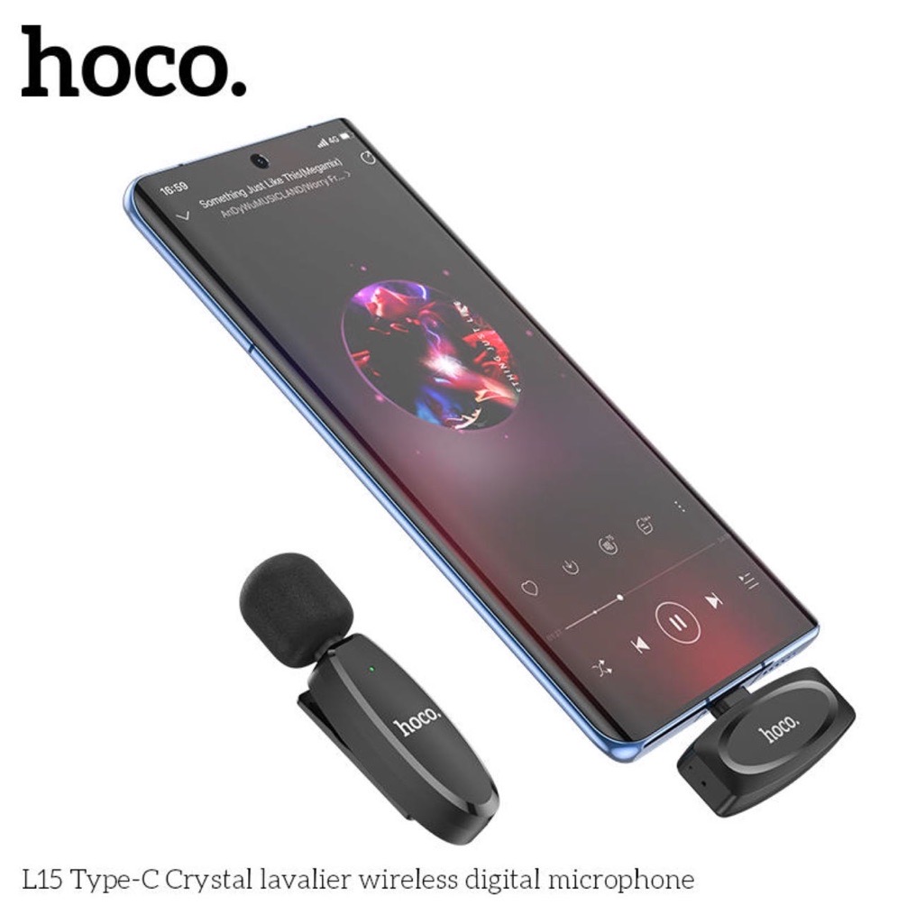 Hoco Microphone Sans Fil HD ANC Port Type C pour Smartphone 