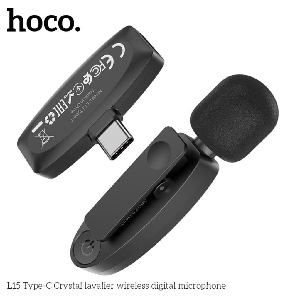 Hoco Microphone Sans Fil HD ANC Port Type C pour Smartphone 