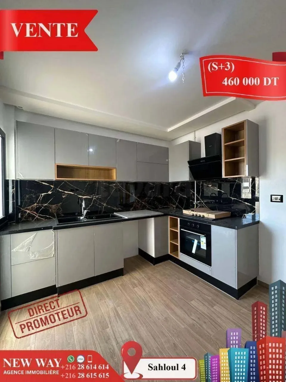 (S+3) Directe Promoteur à Sahloul 4 avec Place de Parking