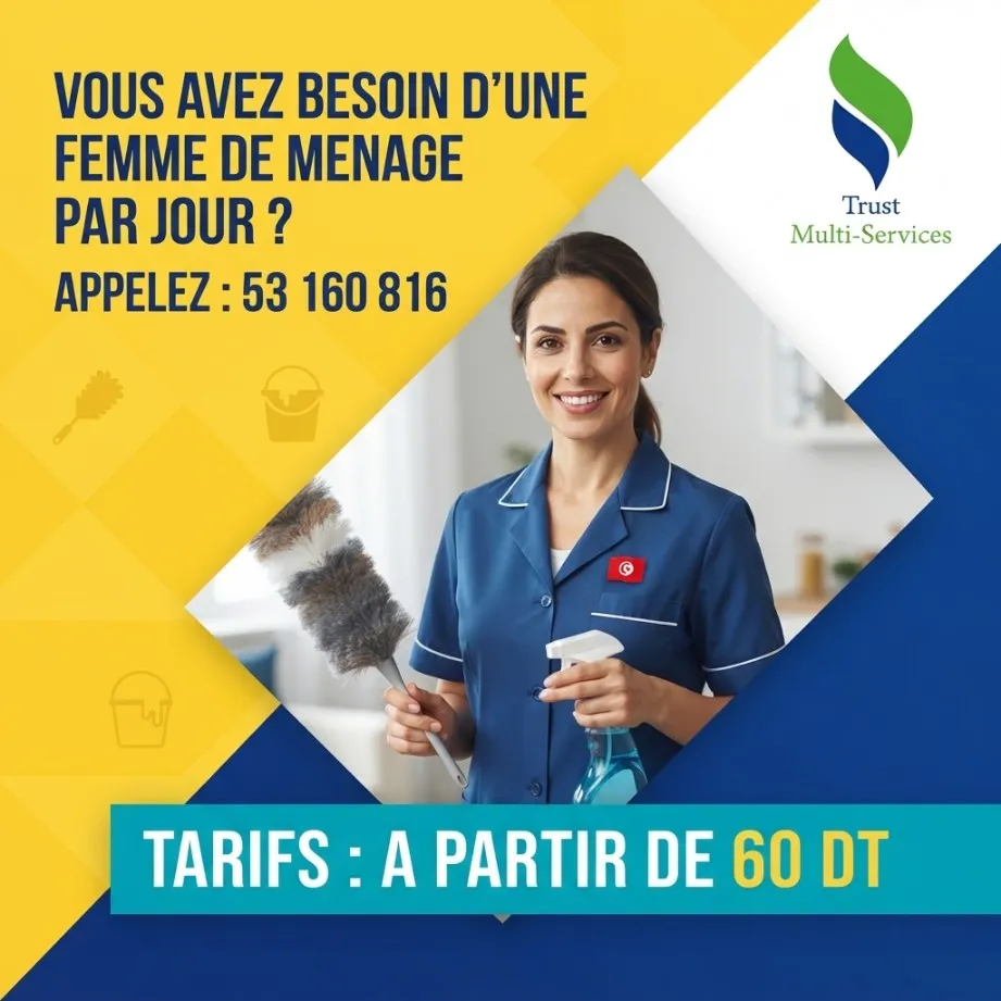 femme de menage par jour a el khadra
