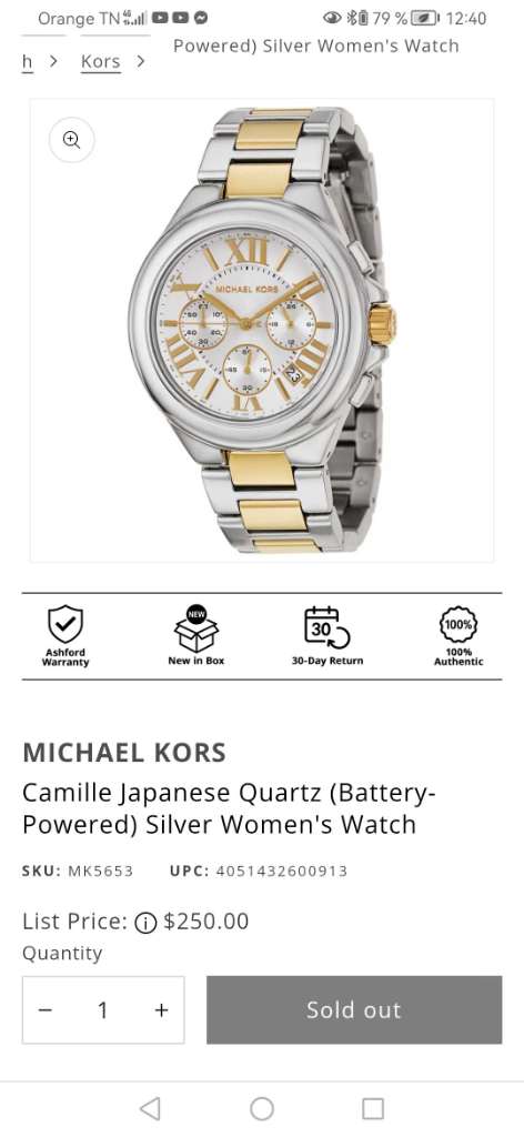 Montre d'origine Michel Kors 