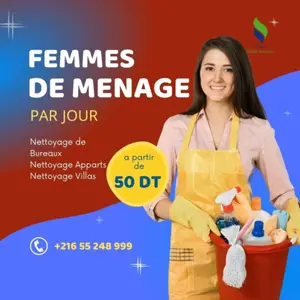 femme de ménage par jour a tunis 