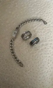 Bagues et bracelet en acier inoxydable 