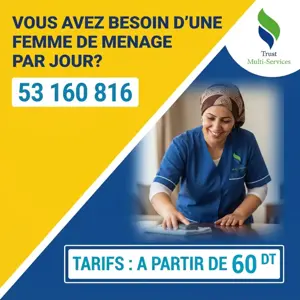 femme de menage par jour a hammam chott