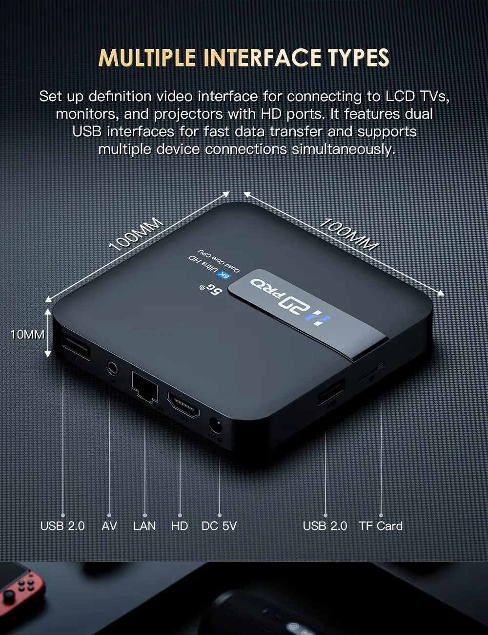 Android Box TV 2-16GB 6K Ultra HD Wi-Fi6 + 2ans IPTV gratuit