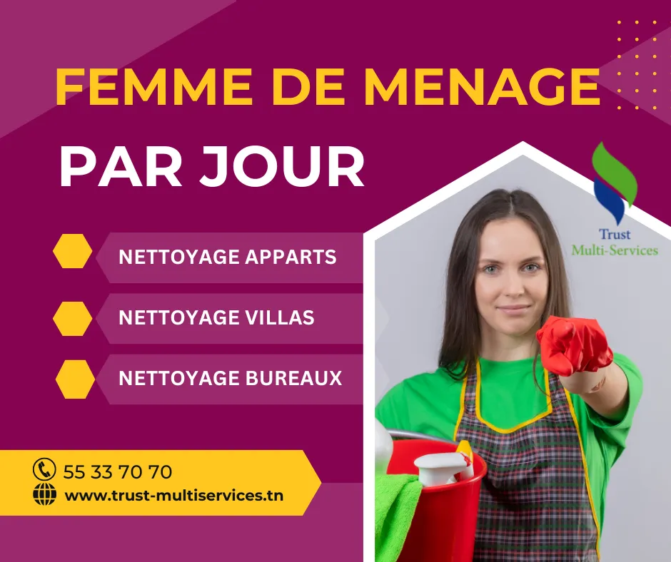 FEMME DE MENAGE PAR JOUR A MONASTIR