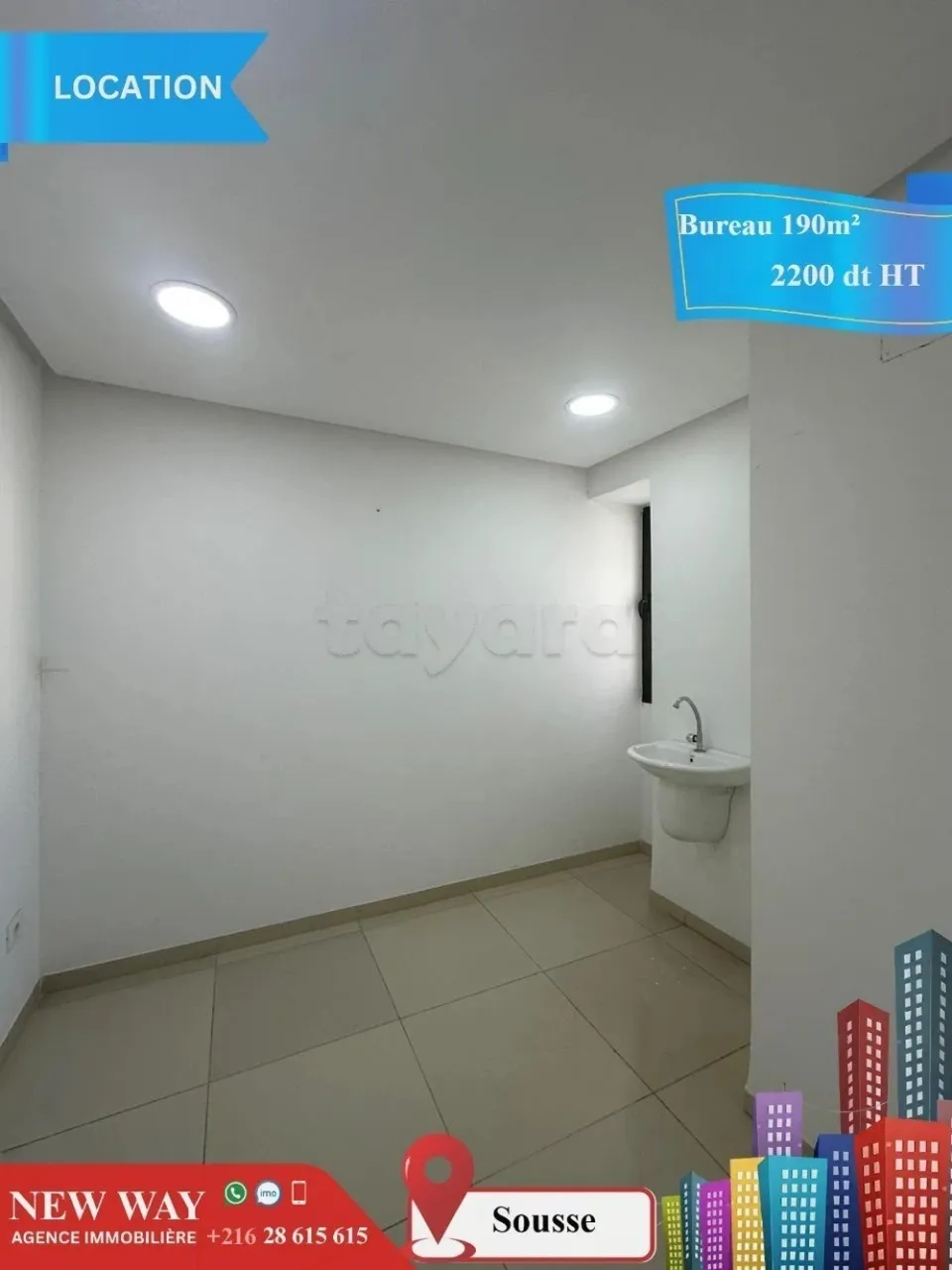 Bureau de 190 m² à Sousse dans un Emplacement Stratégique