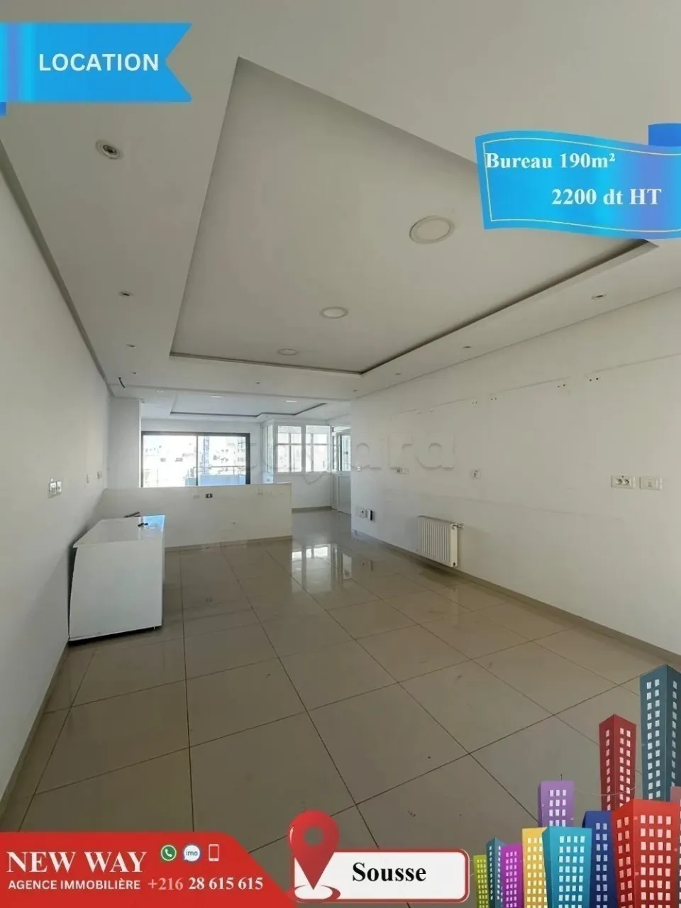Bureau de 190 m² à Sousse dans un Emplacement Stratégique