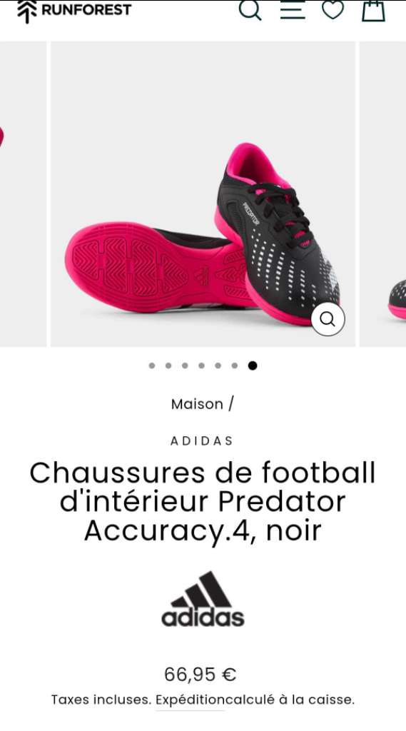 Demi crampons adidas Predator p37