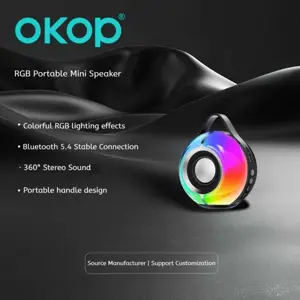 Enceinte Bluetooth rechargeable  avec un éclairage LED multicolore.