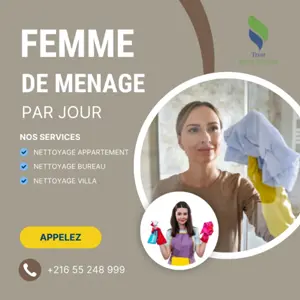 femme de ménage par jour a tunis 