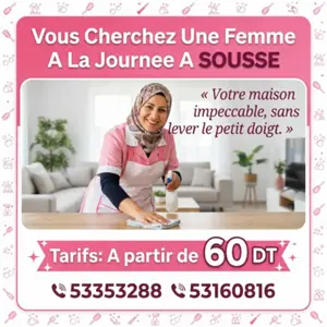 femme de menage par jour sousse