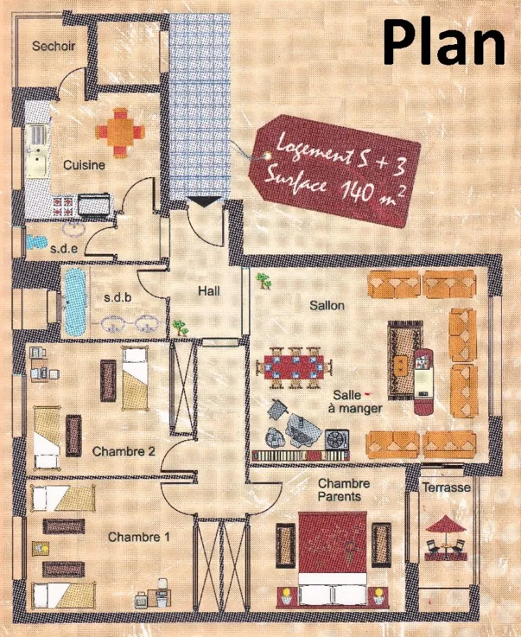 Appartement S+4 à vendre, vue panoramique