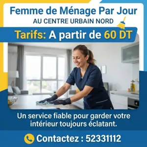 FEMME DE MENAGE PAR JOUR AU CENTRE URBAIN NORD