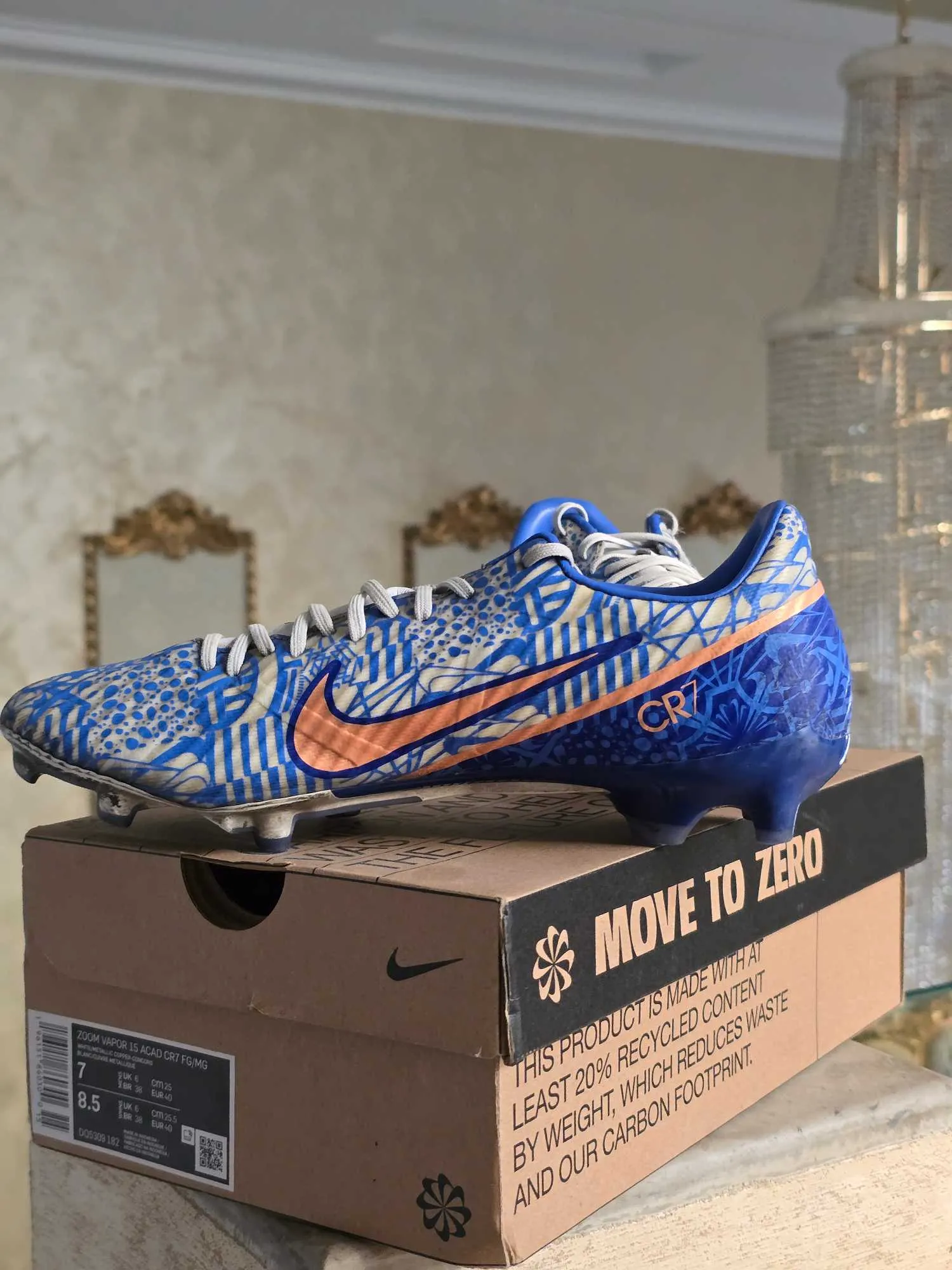 Crampon Nike Mercurial Vapor 15 Elite CR7 Azulejo