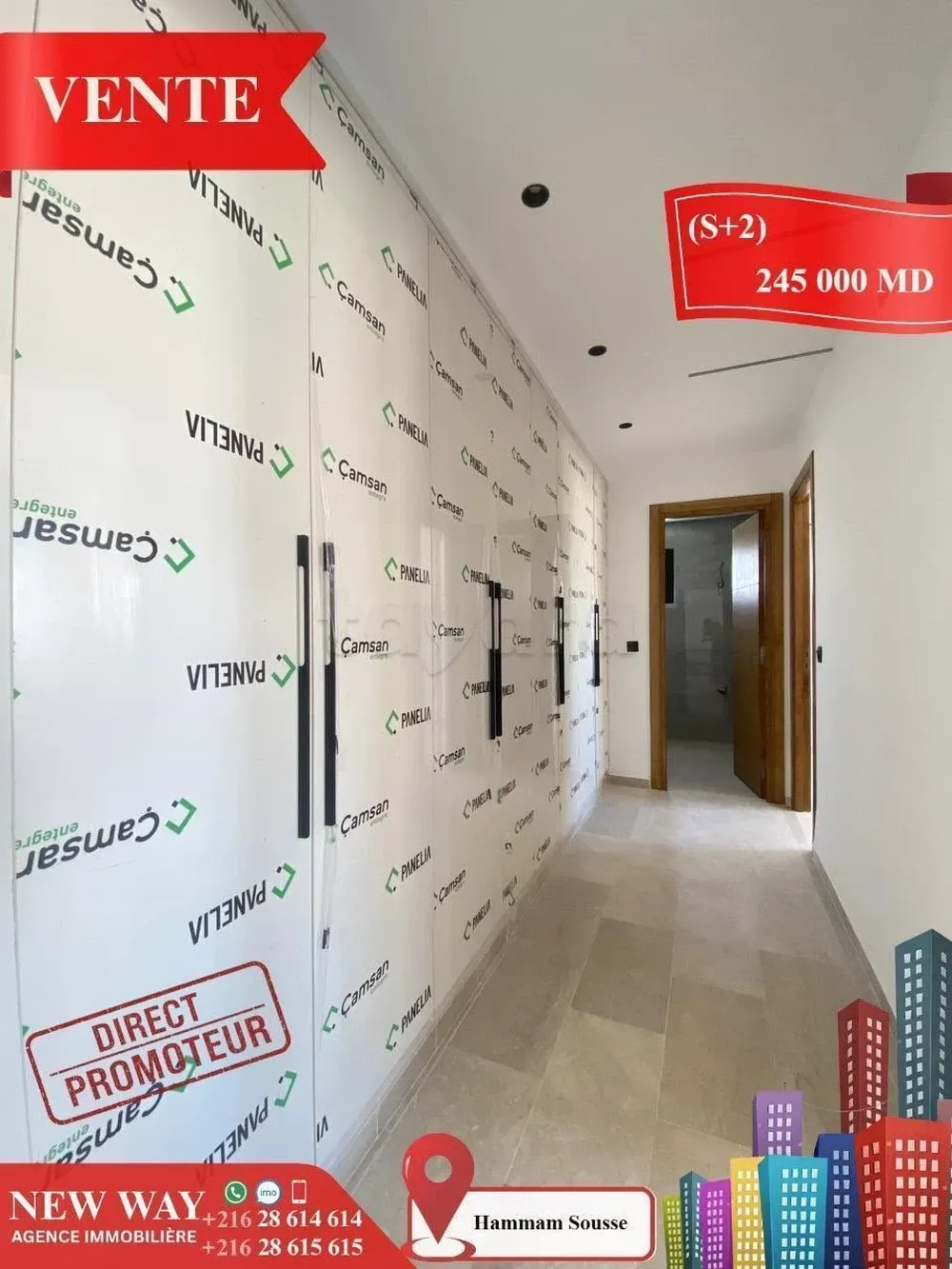 (S+2) Directe Promoteur à Hammam Sousse