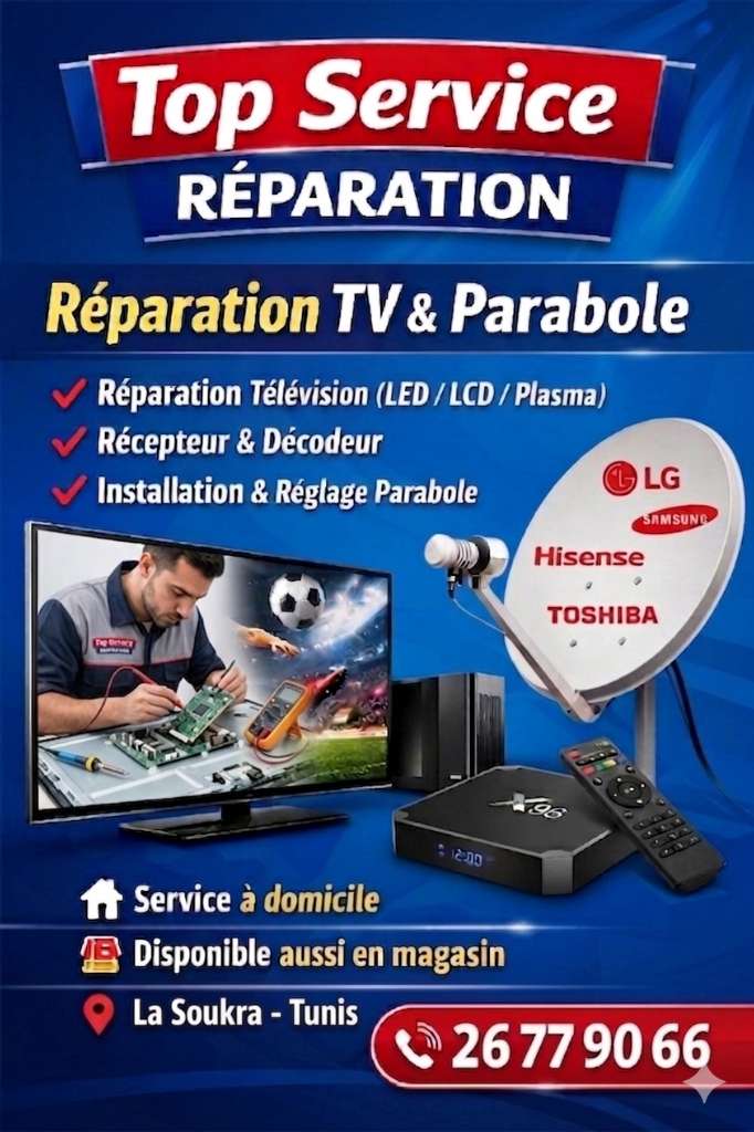 Réparation TV a domicile plasma LCD led et parabole 📡 satellite 