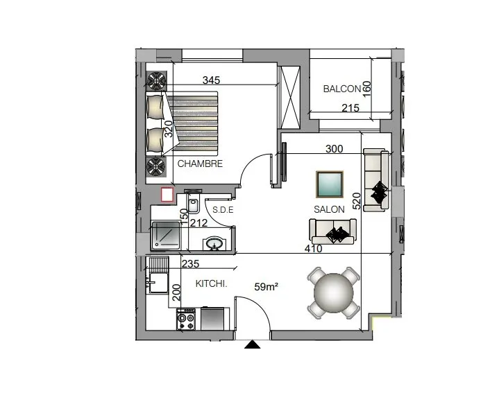A Vendre Appartement S+1 Direct Promoteur à AFH Mrezga, Nabeul