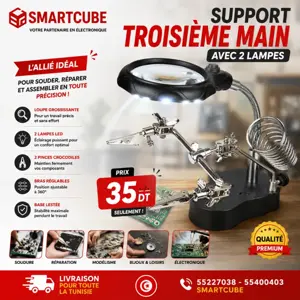 Support Troisième Main avec 2 Lampes 