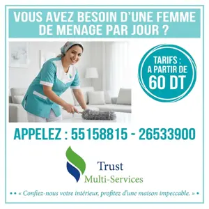 FEMME DE MENAGE PAR JOUR A MOKNINE