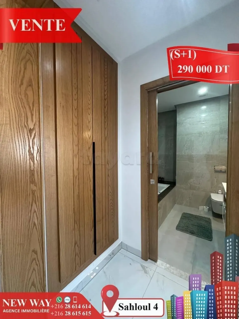 (S+1) Neuf à Sahloul 4 avec Place de Parking