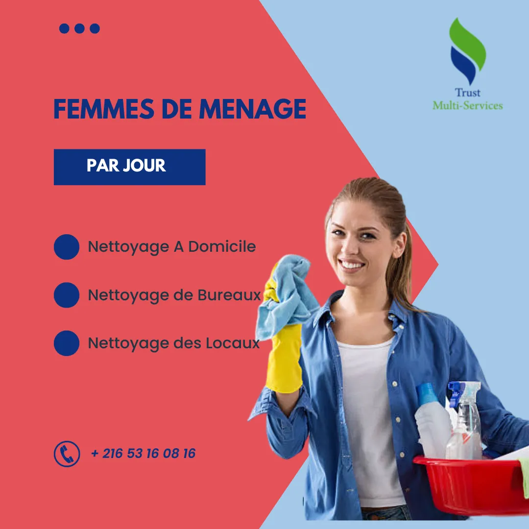 FEMME DE MENAGE PAR JOUR A EL KHADRA