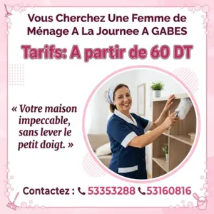 femme de menage par jour a gabes