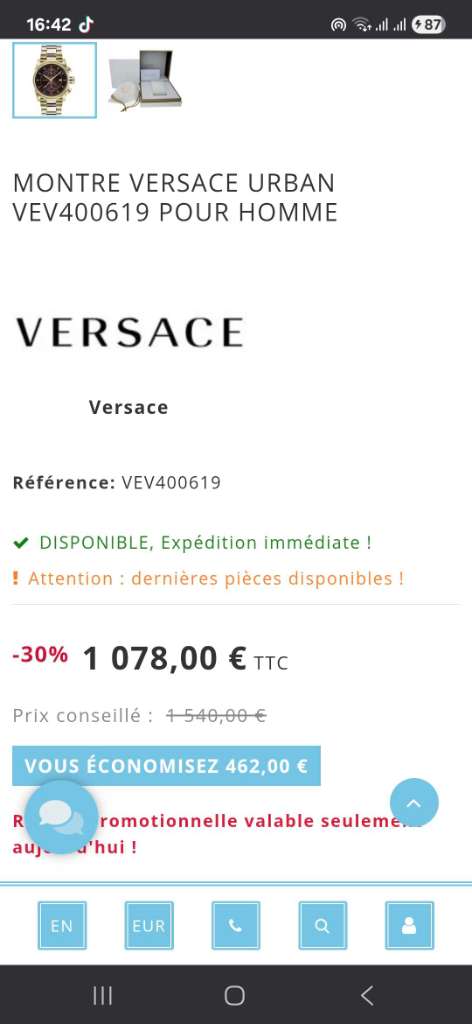 Versace urban importé