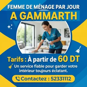 FEMME DE MENAGE PAR JOUR A GAMMARTH