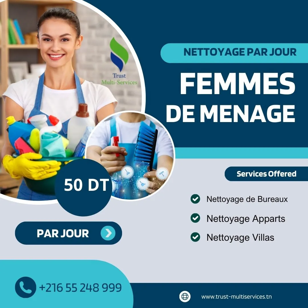 femme de ménage par jour a tunis 