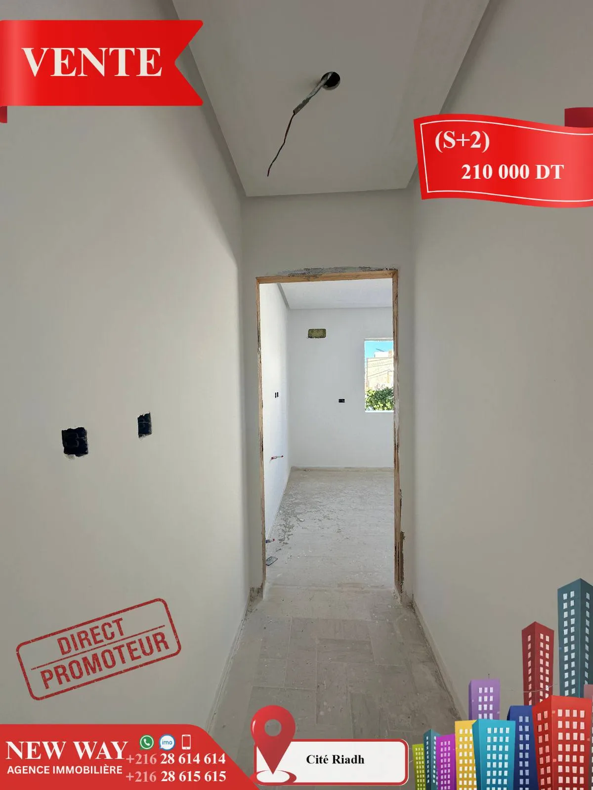 (S+2) Directe Promoteur à Cité Riadh