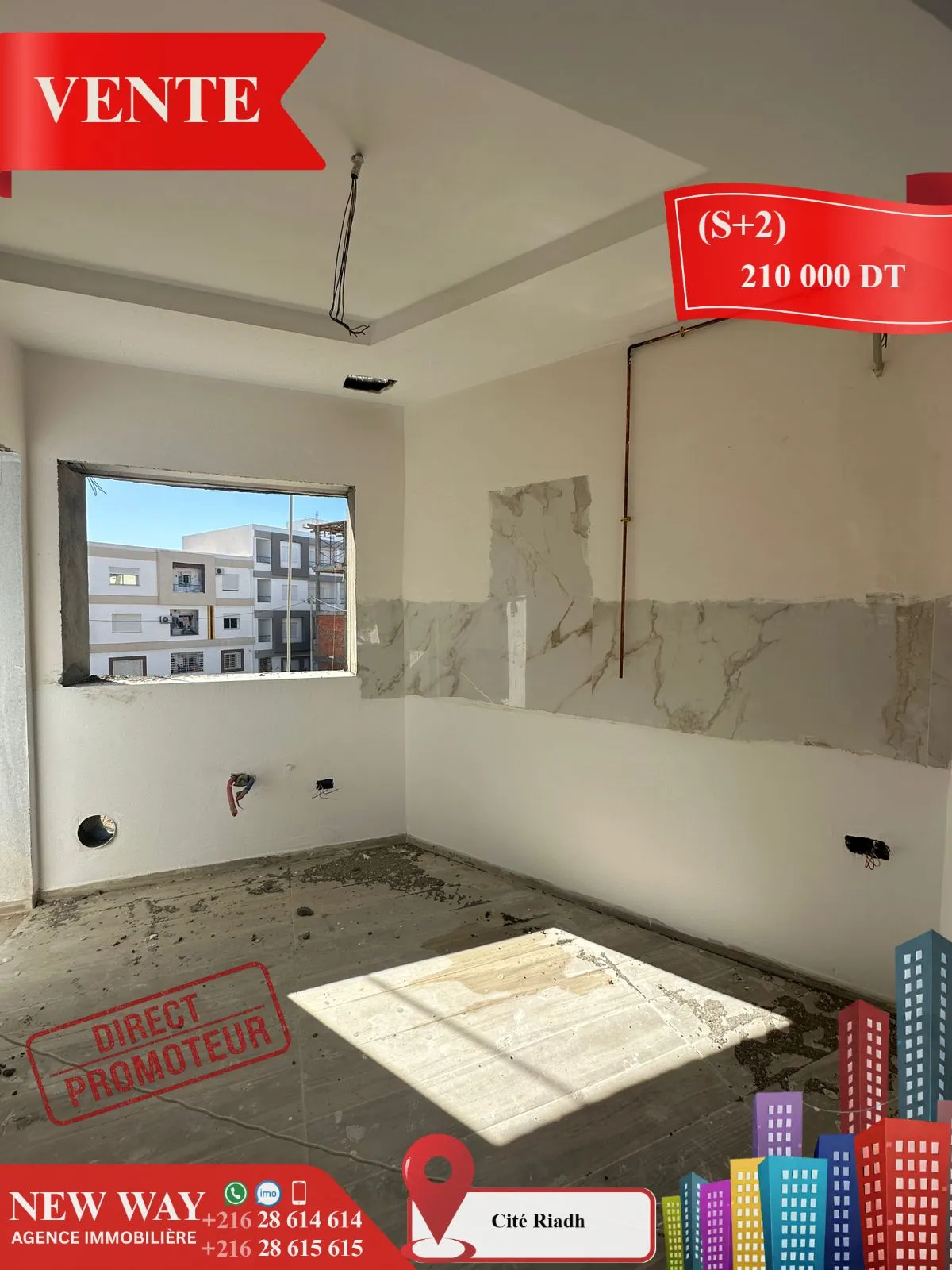 (S+2) Directe Promoteur à Cité Riadh