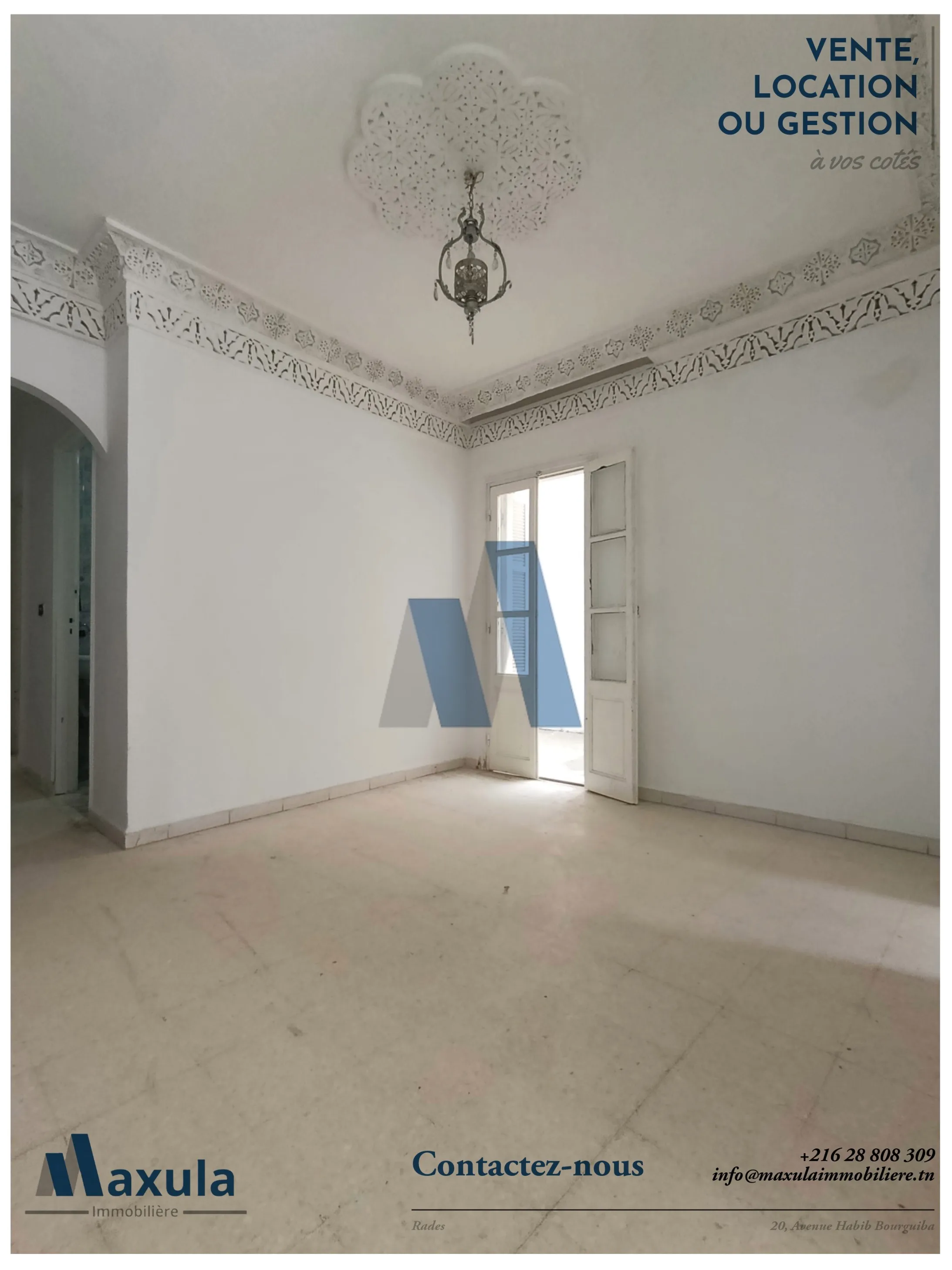 À LOUER ÉTAGE VILLA S+3 AU REZ-DE-CHAUSSÉE À RADES 2