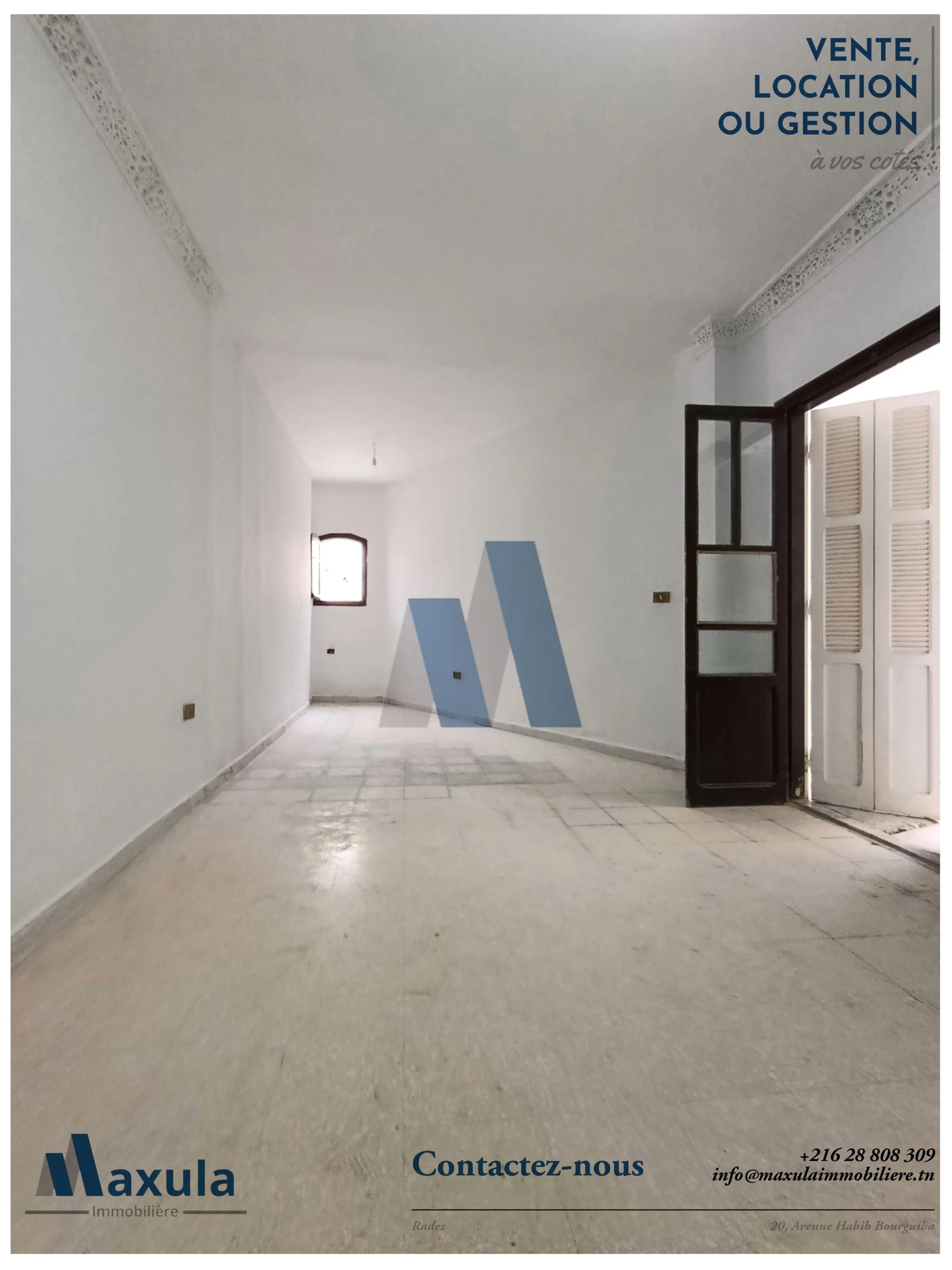 À LOUER ÉTAGE VILLA S+3 AU REZ-DE-CHAUSSÉE À RADES 2