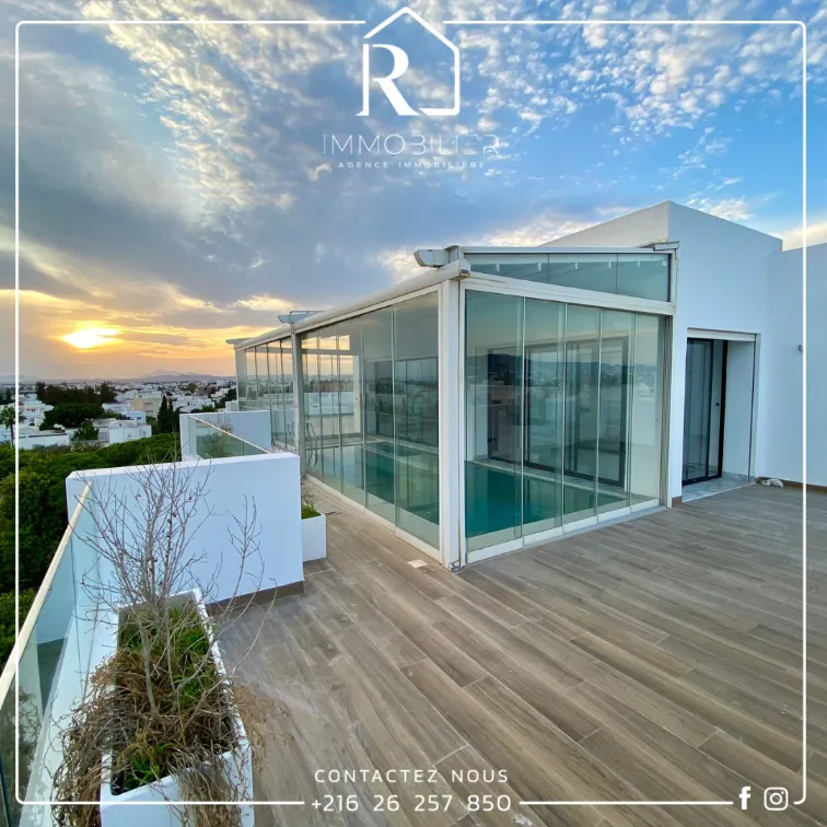 #LOCATION_annuelle S+2 #HAMMAMET #Penthouse_Vue mer Coté mer