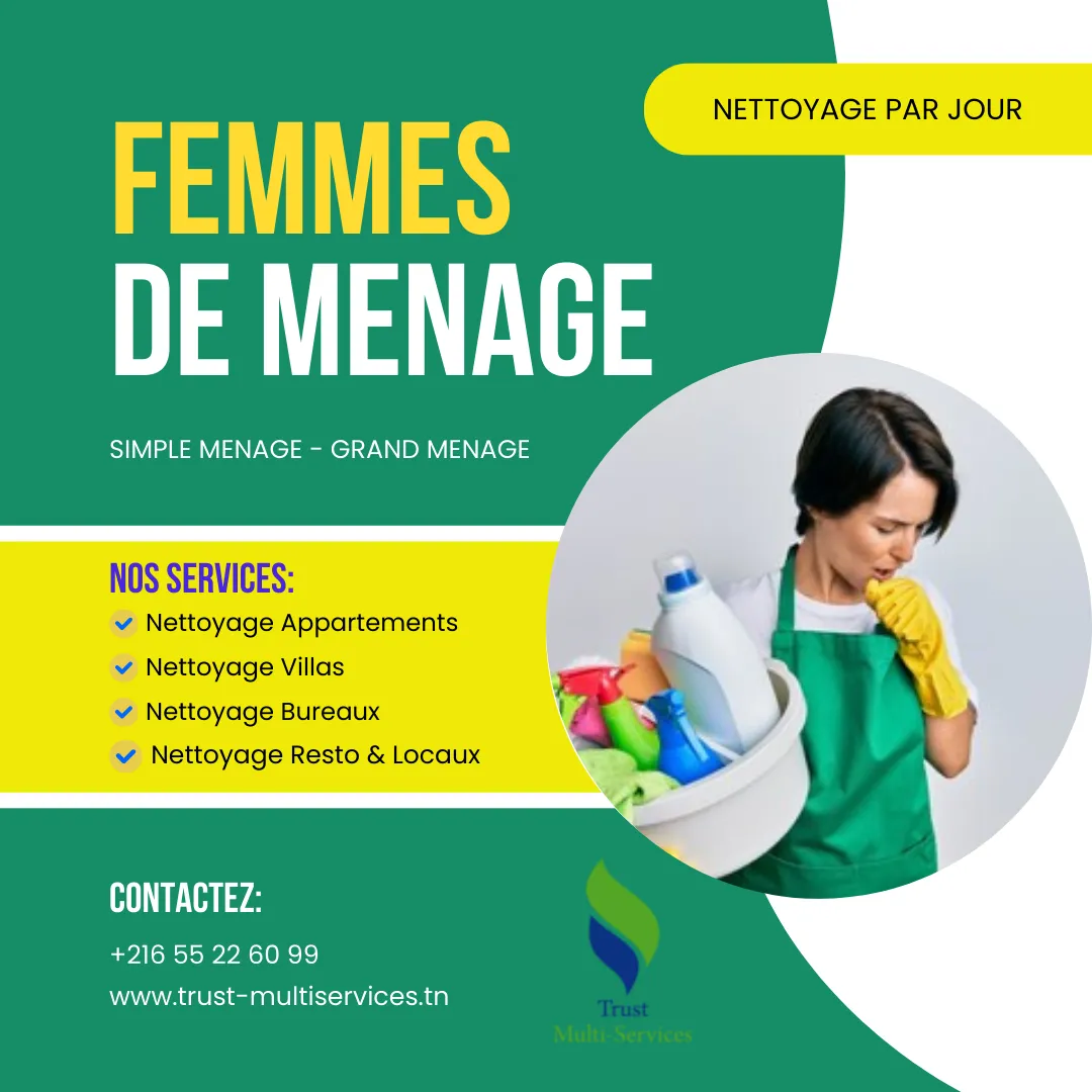 FEMME DE MENAGE PAR JOUR A DAR FADHALE