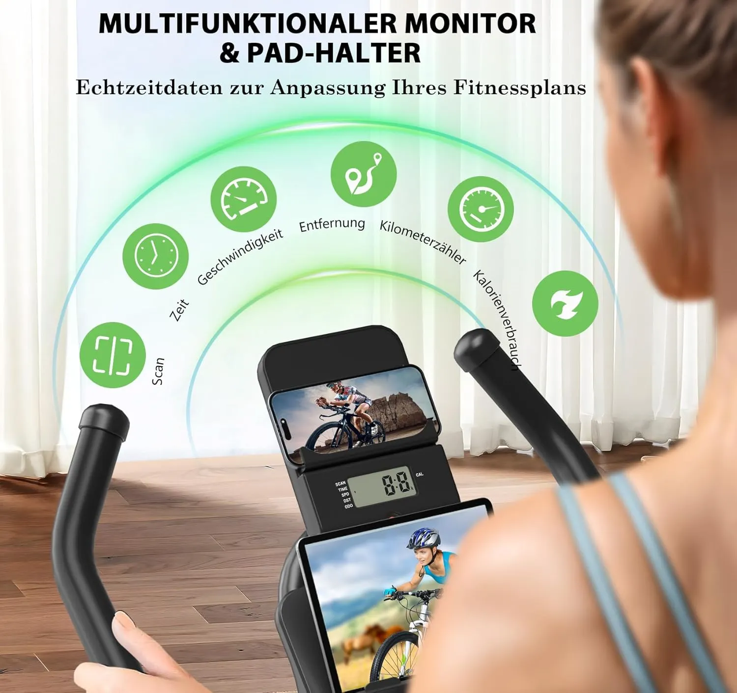 Cacheté!!! Vélo d’Appartement, Hometrainer Silencieux avec Application, Écran LCD Amélioré, Spinning Bike