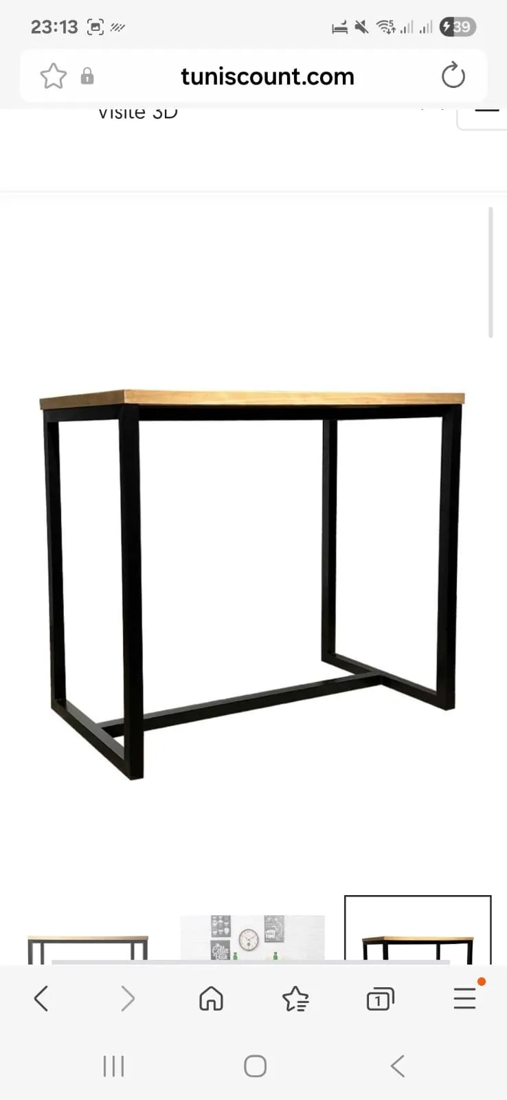 Table haute avec 4 chaises