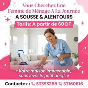 femme de menage par jour a souuse