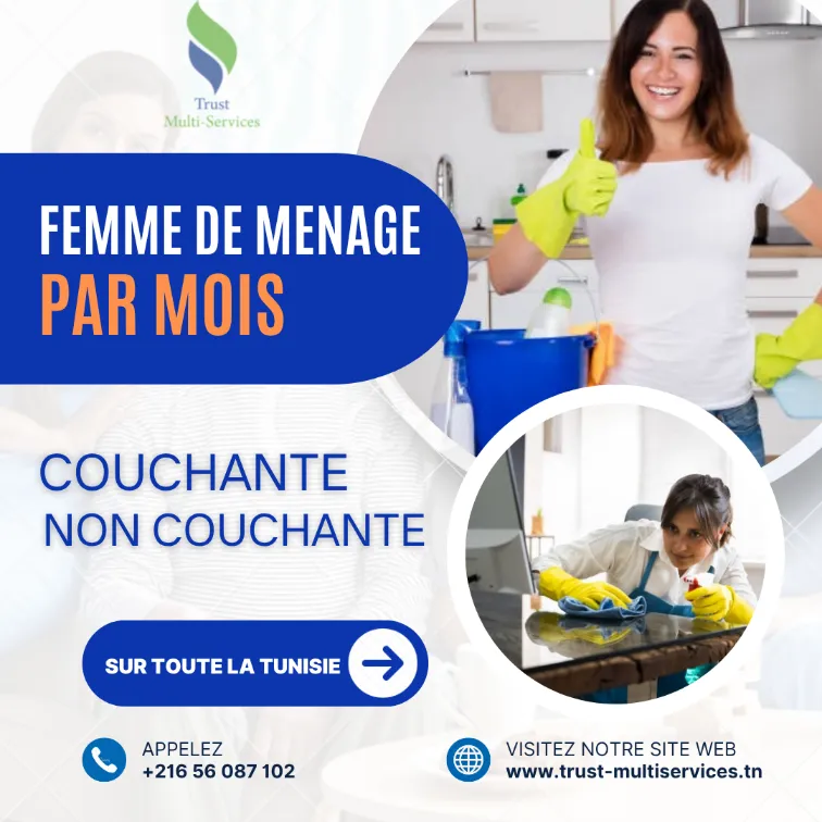 Vous cherchez une femme de ménage par Mois? 