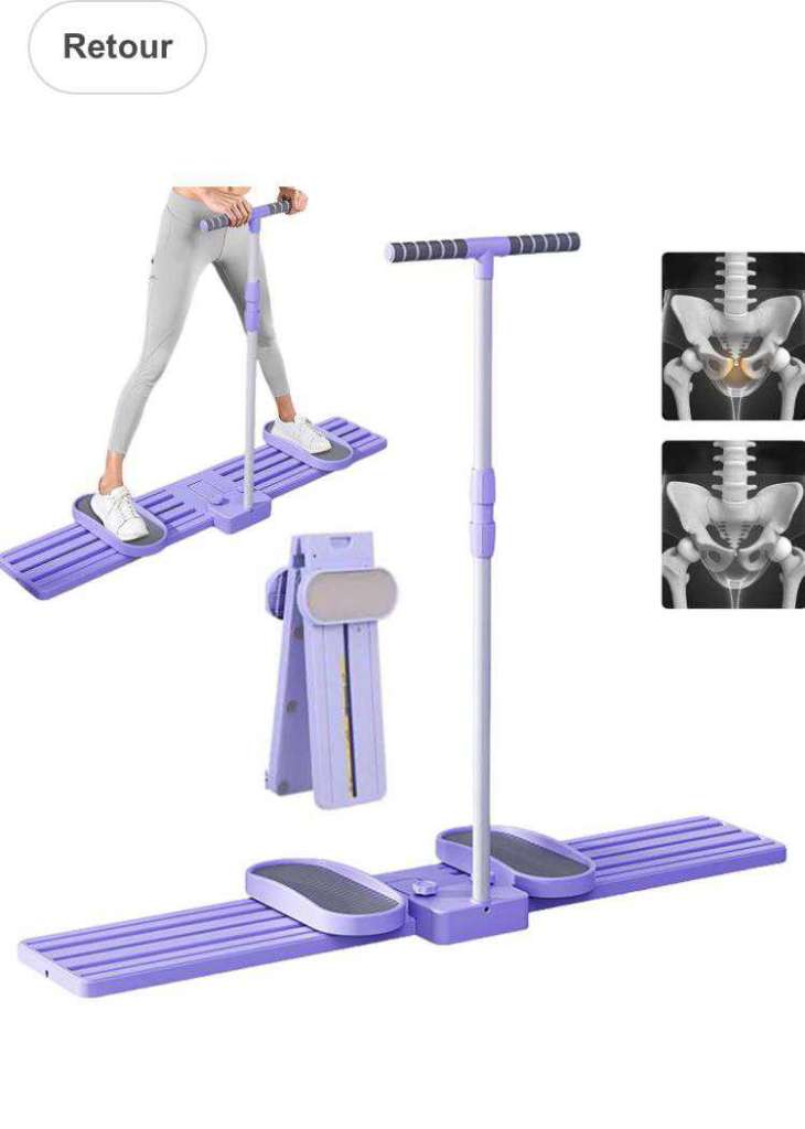 Machine à ski simulée avec pédale antidérapante et accoudoirs réglables,