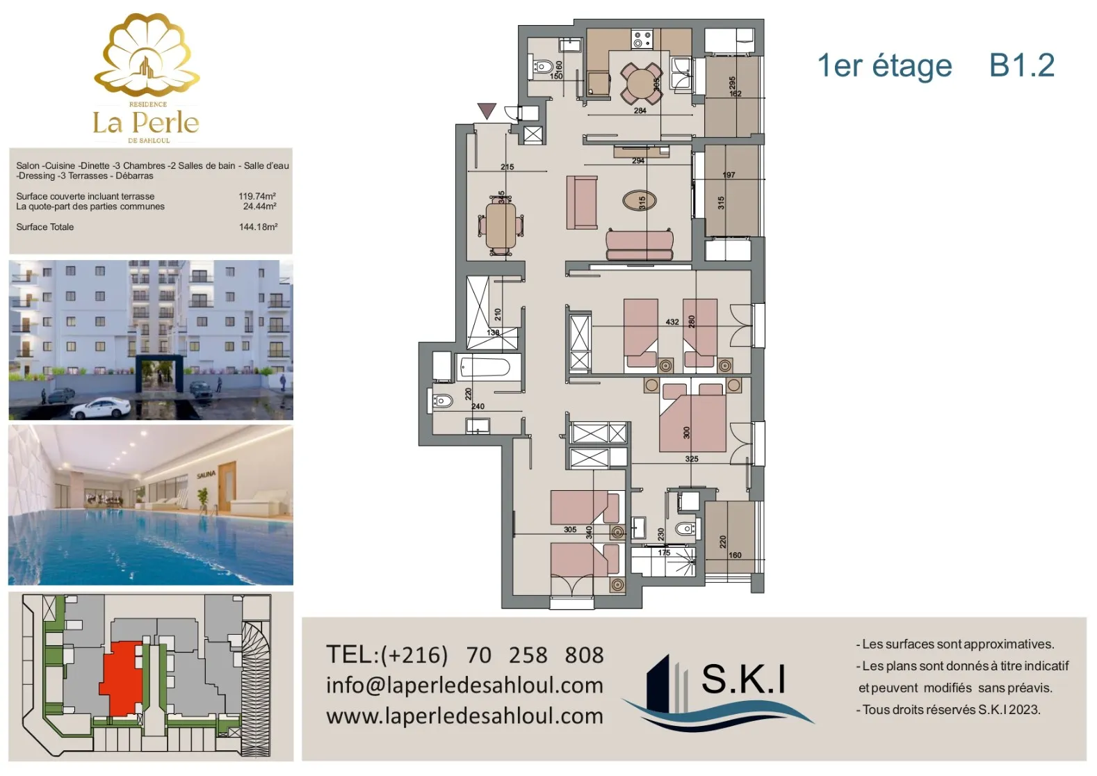 Appartement S+3 à vendre à Sahloul 4