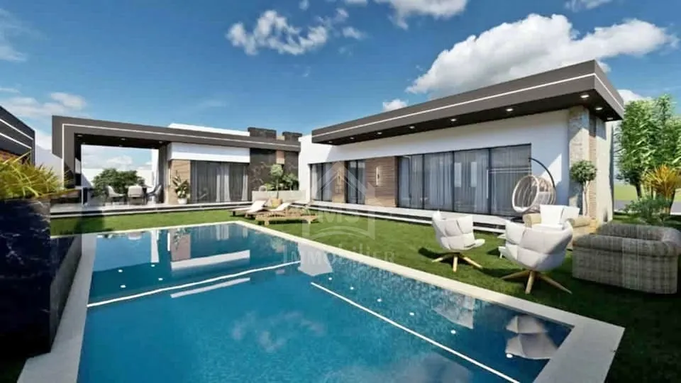 Villa Toute neuve S+3 avec piscine à Hammamet Sud à vendre 51355351