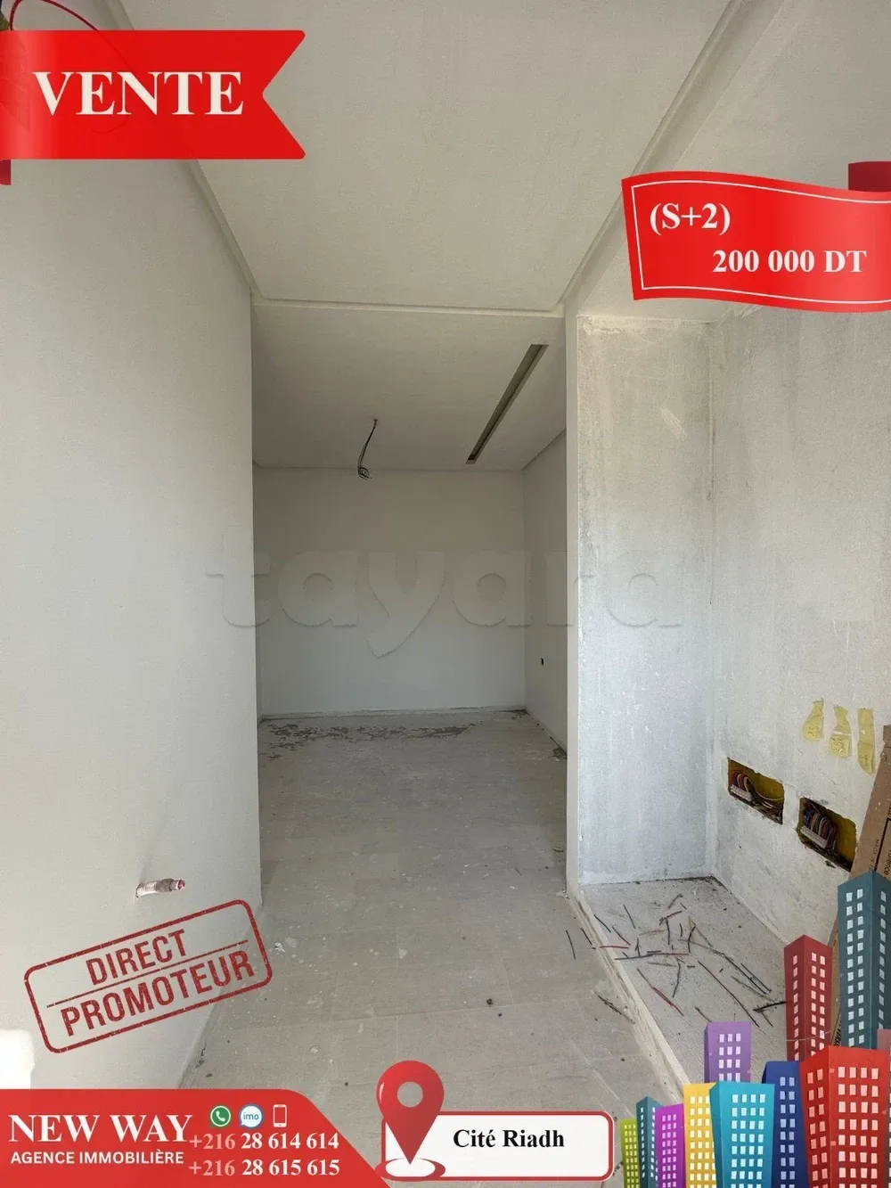 (S+2) Directe Promoteur à Cité Riadh