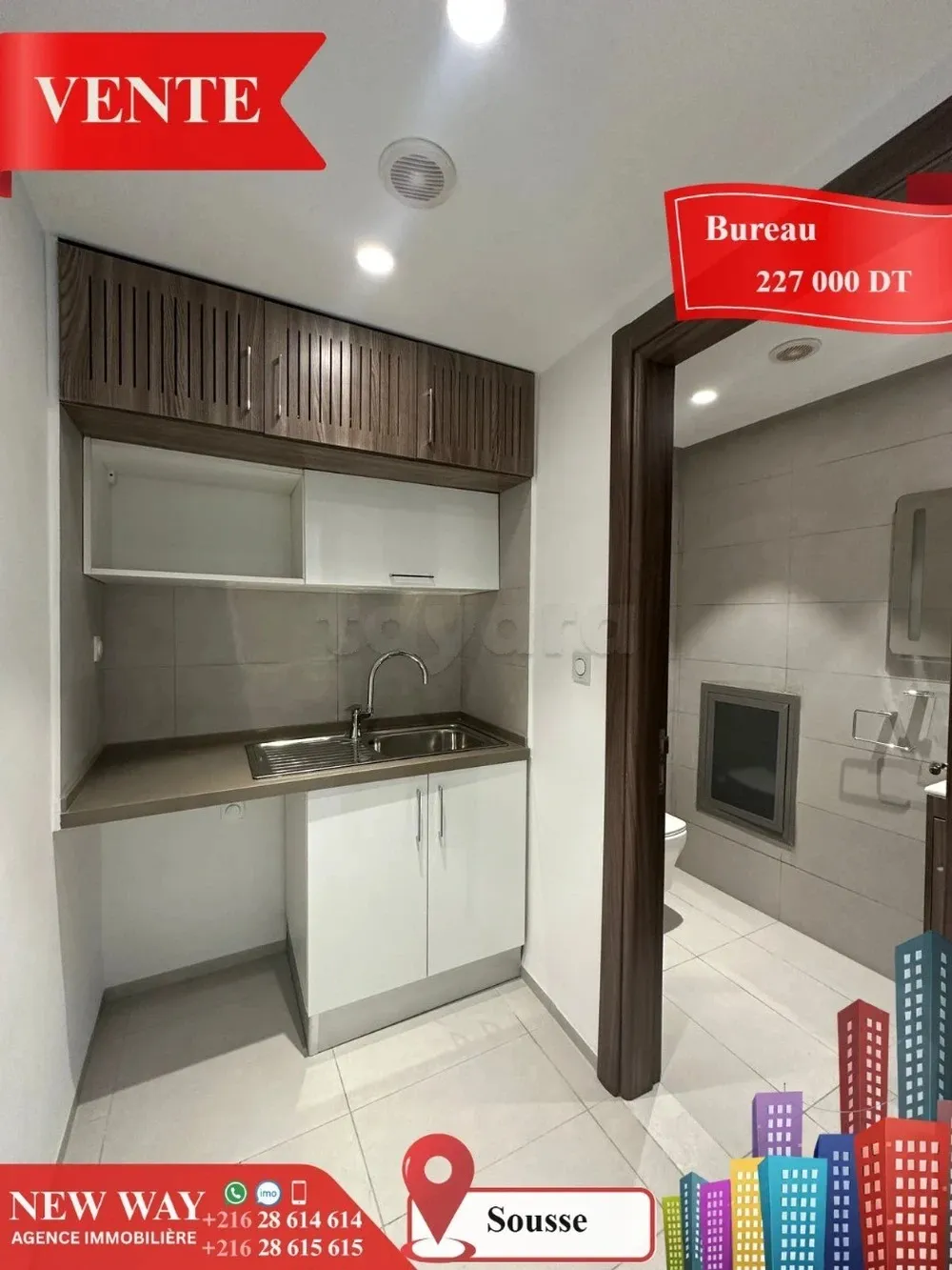 Bureau (A+2) à Sousse avec Place de Parking